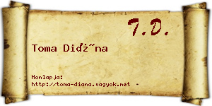 Toma Diána névjegykártya